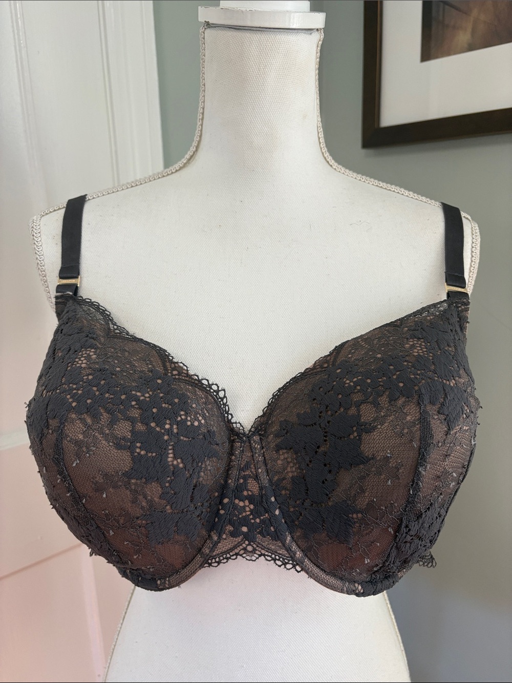 NWT ThirdLove Gray All Day Lace T-Shirt Bra Underwire size 44B
